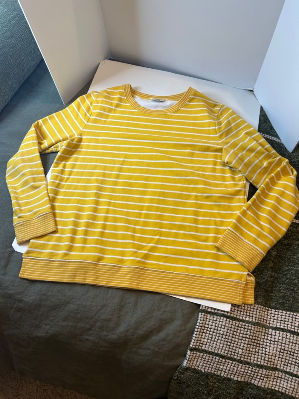 Talbots women’s Striped Yellow Crewneck Top